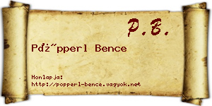 Pöpperl Bence névjegykártya